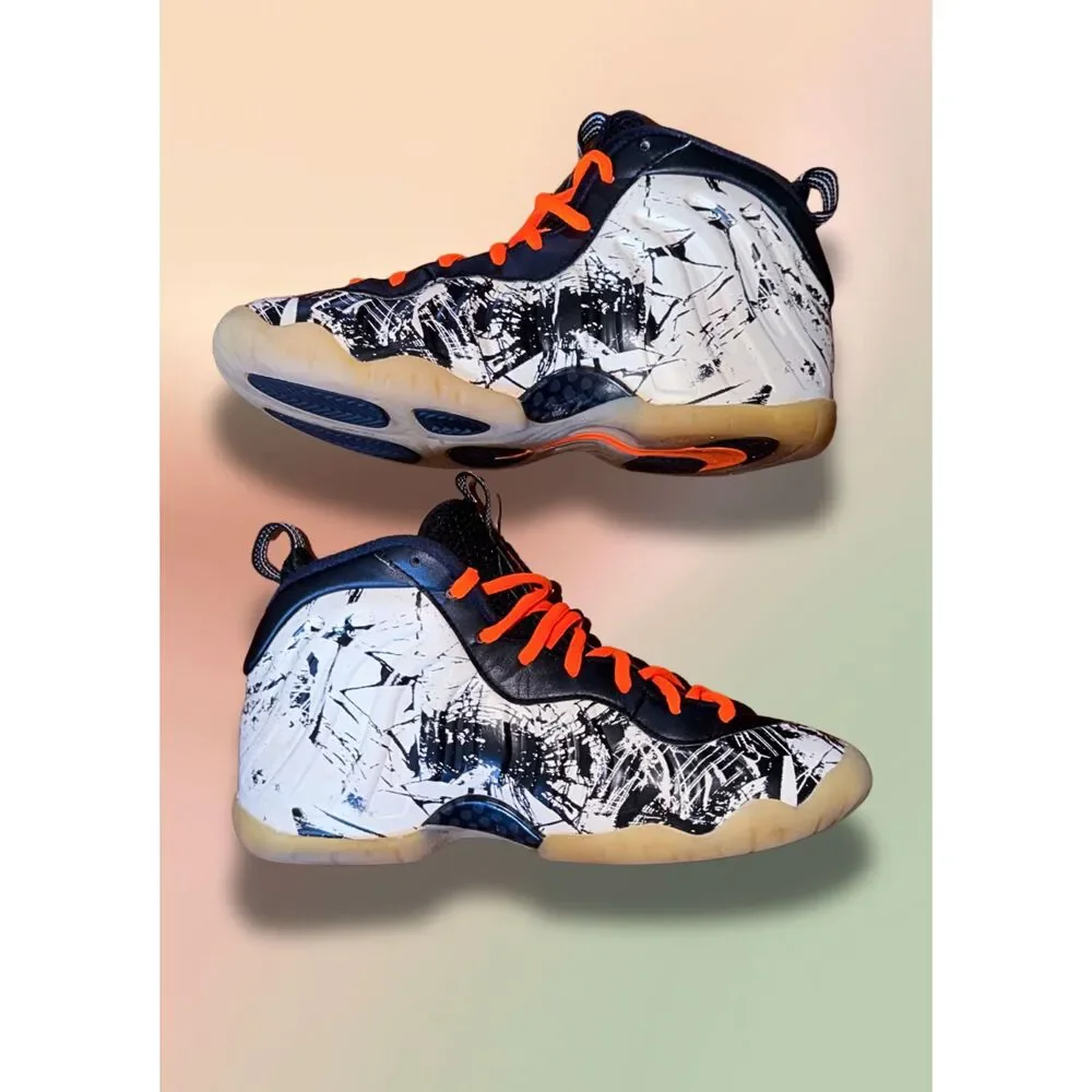 Nike Air Foamposite One GS Shattered Backboard Black Orange White Shoes Size 5Y